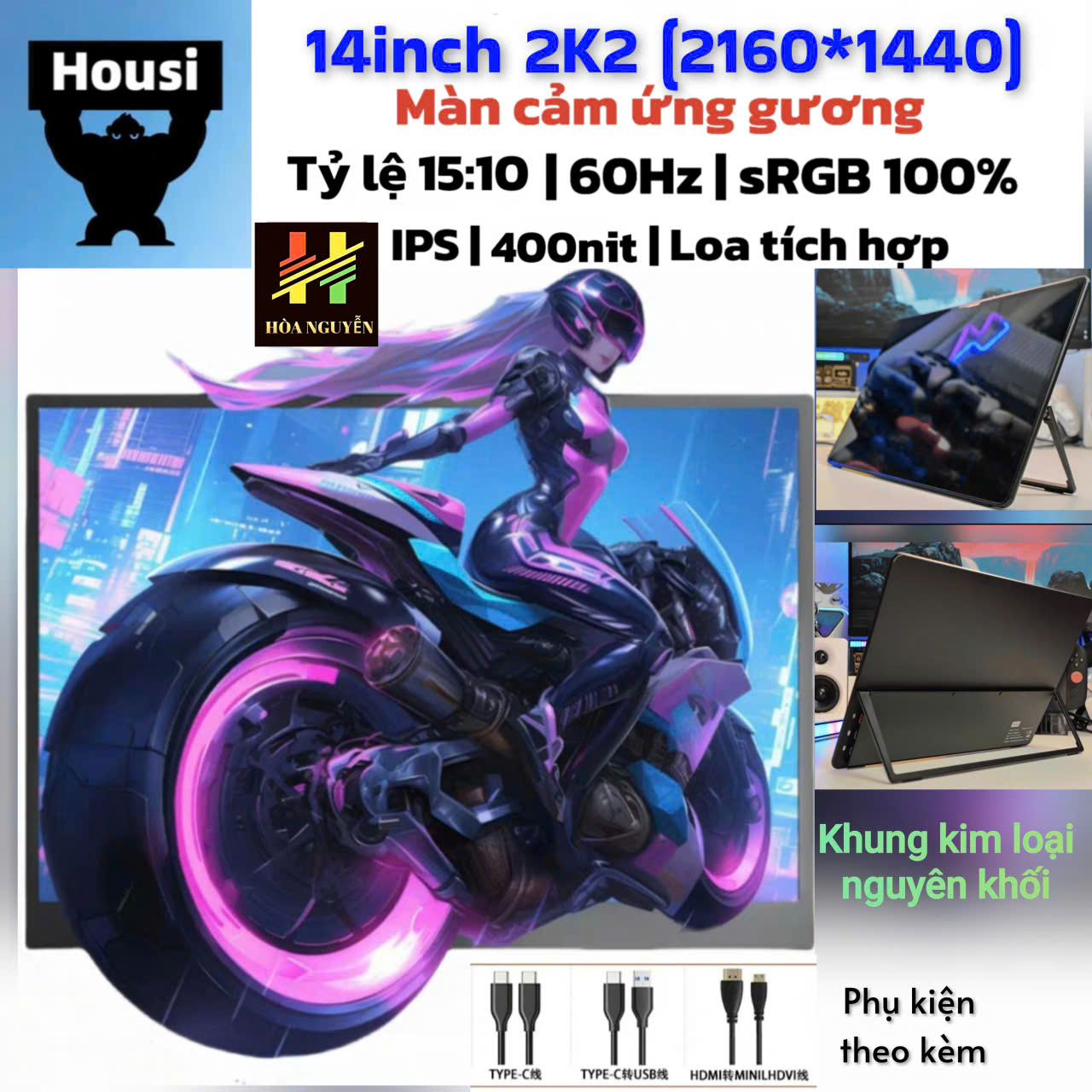 Màn 14inch 2K Housi