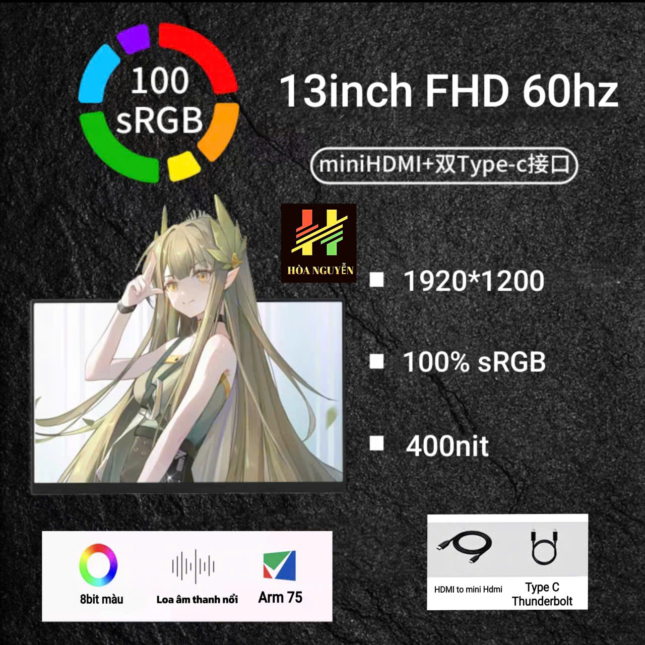 Màn 13.3in FHD 60hz