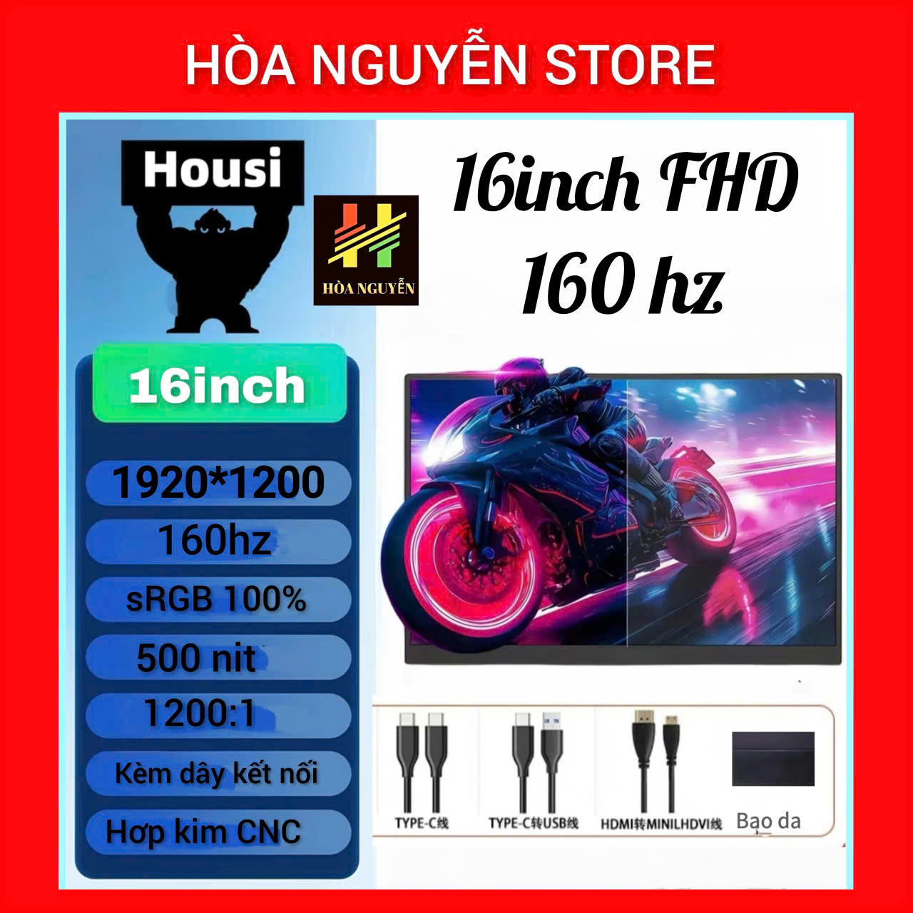 Màn Housi 16inch FHD 160hz